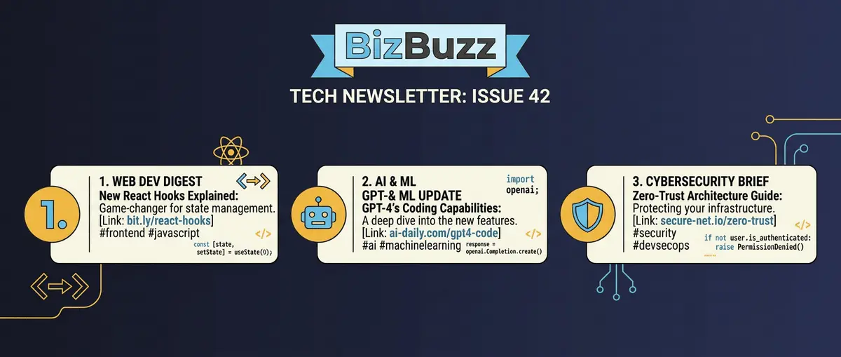 Newsletter format example for tech professionals